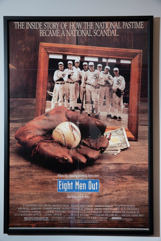 A poster for the 1988 film “Eight Men Out,” about the Black Sox Scandal. CreditTony Cenicola/The New York Times